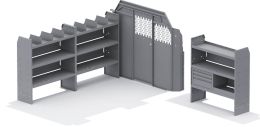 Commercial Bin 46" H Shelves - Transit 130" WB Low Roof