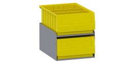 Large Parts Bins (40311) In Steel Shelf Cabinet - 2 Bins